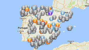 Mapa de los Premios de Navidad 2016