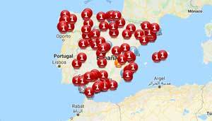 Mapa de los premios Loter�a de Navidad